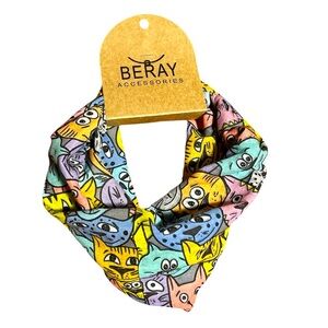 NWT Colorful Cat Multi-Wear Headband, Face Mask, Muffler